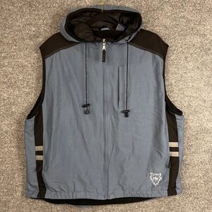 NBA Minnesota Timberwolves Hooded Sleeveless Vest Jacket Mens Size M Blue‎
